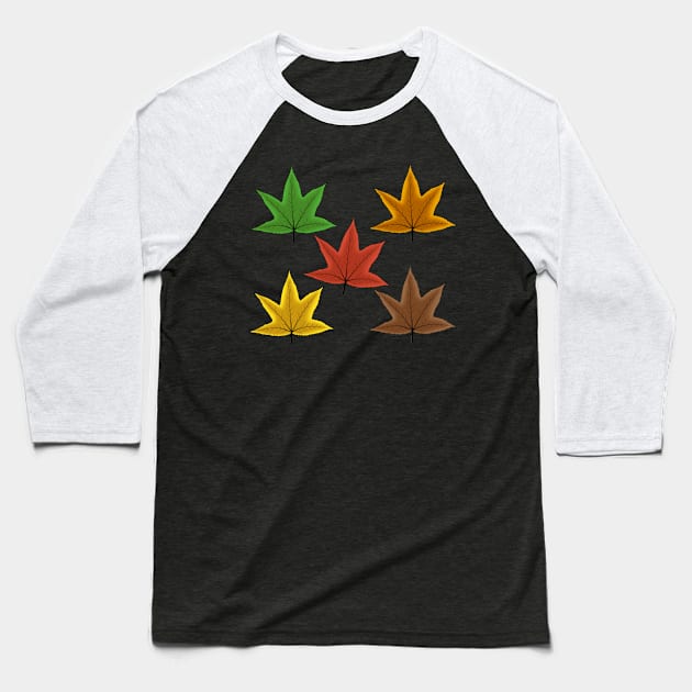 Colorful maple leaves classic pattern background Baseball T-Shirt by DangDumrong